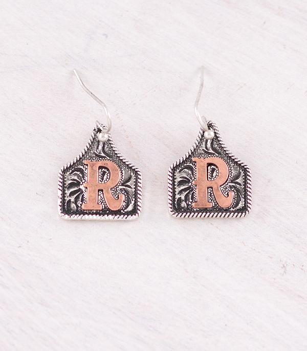 WHAT'S NEW :: Wholesale Western Cattle Tag Initial Earrings