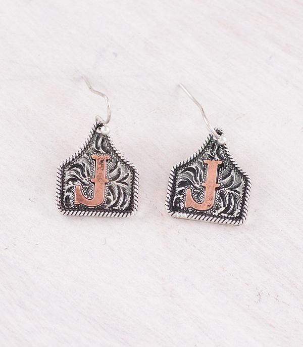 WHAT'S NEW :: Wholesale Western Cattle Tag Initial Earrings