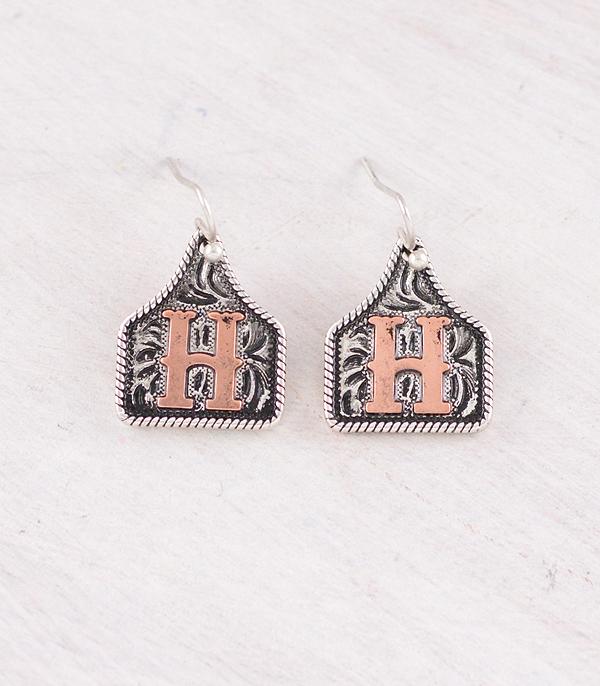 WHAT'S NEW :: Wholesale Western Cattle Tag Initial Earrings