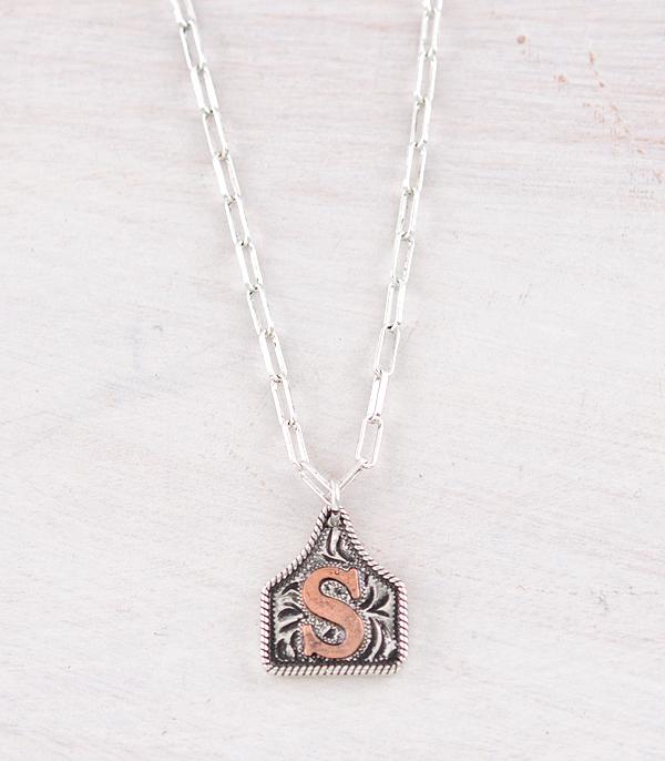 WHAT'S NEW :: Wholesale Western Cattle Tag Initial Necklace