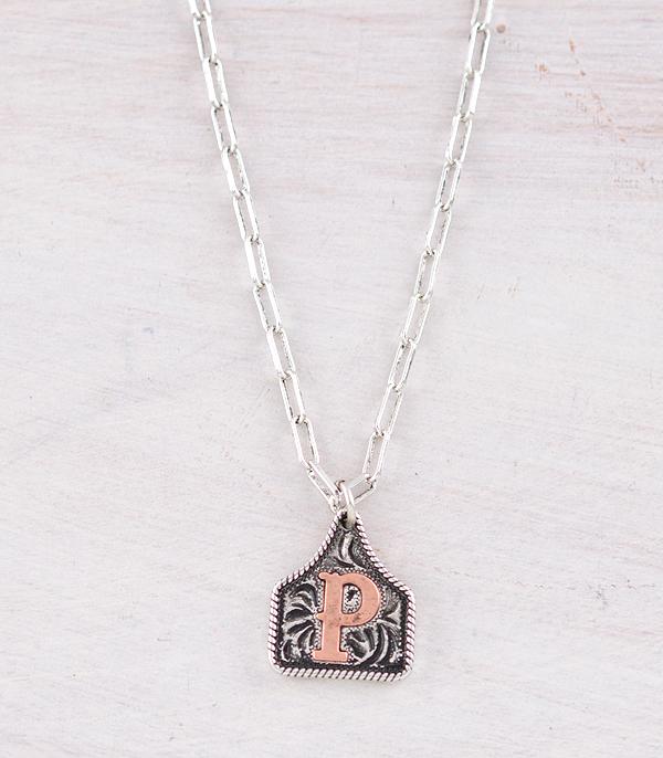 WHAT'S NEW :: Wholesale Western Cattle Tag Initial Necklace