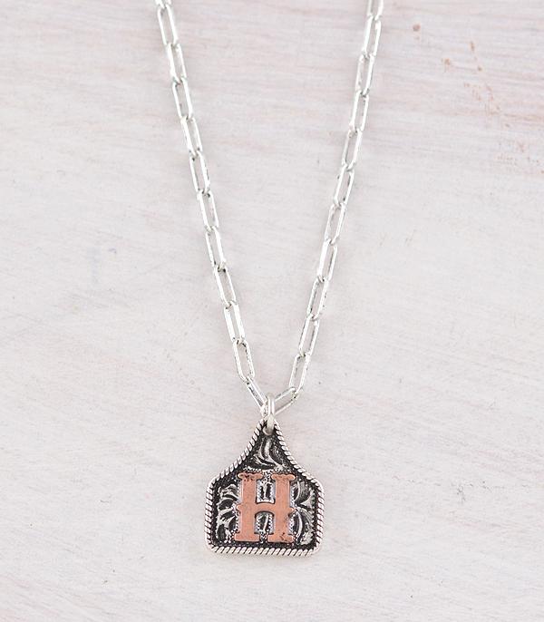 WHAT'S NEW :: Wholesale Western Cattle Tag Initial Necklace