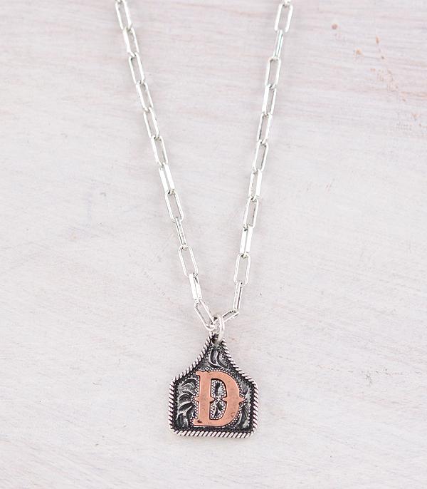 WHAT'S NEW :: Wholesale Western Cattle Tag Initial Necklace