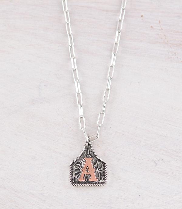 WHAT'S NEW :: Wholesale Western Cattle Tag Initial Necklace