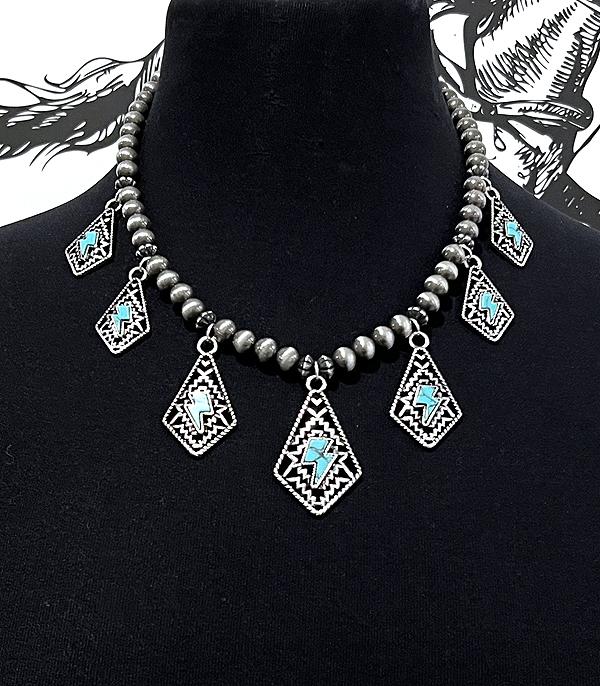 NECKLACES :: WESTERN TREND :: Wholesale Western Aztec Bolt Necklace