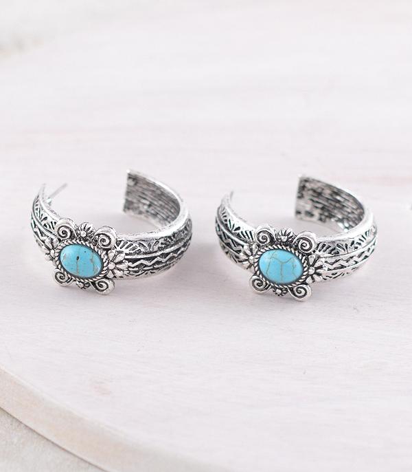 WHAT'S NEW :: Wholesale Western Turquoise Concho Hoop Earrings