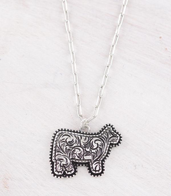 New Arrival :: Wholesale Western Cow Pendant Necklace