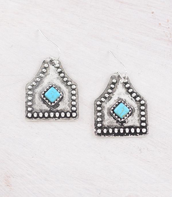 WHAT'S NEW :: Wholesale Western Turquoise Cattle Tag Earrings