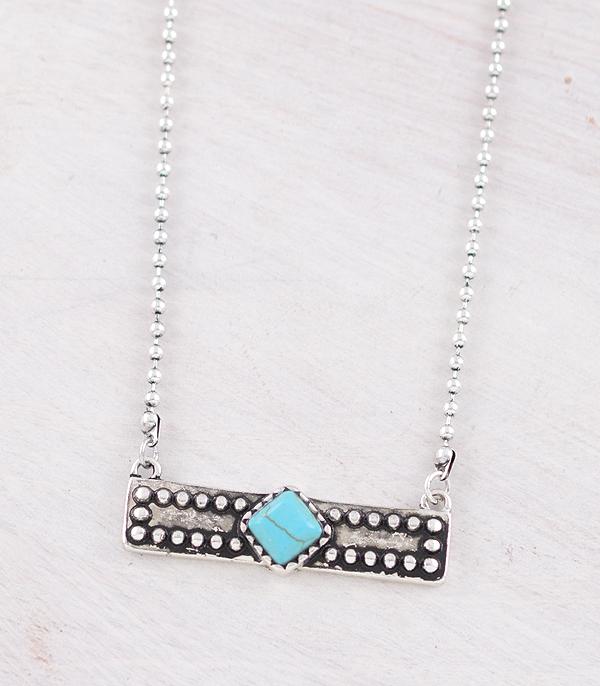 New Arrival :: Wholesale Western Turquoise Bar Necklace