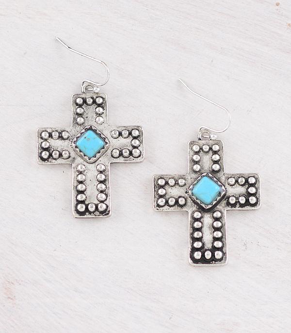 WHAT'S NEW :: Wholesale Western Turquoise Cross Earrings