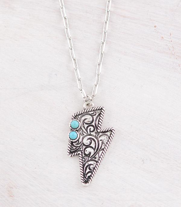 NECKLACES :: CHAIN WITH PENDANT :: Wholesale Western Lightning Bolt Necklace