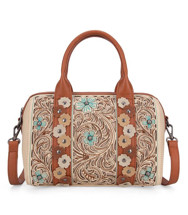 MONTANAWEST BAGS :: WESTERN PURSES :: Wholesale Montana West Floral Barrel Satchel Bag