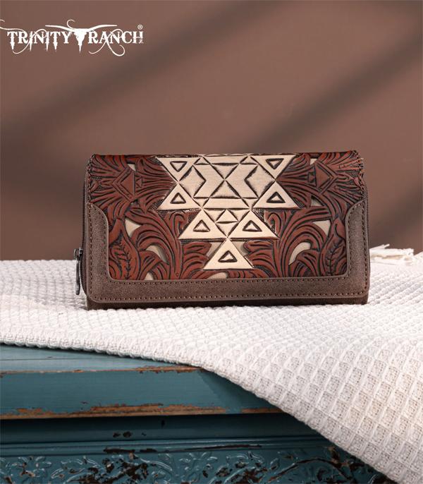 MONTANAWEST BAGS :: TRINITY RANCH BAGS :: Wholesale Trinity Ranch Aztec Tooled Wallet