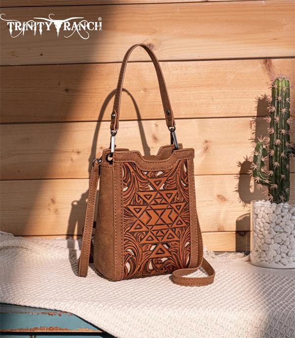 New Arrival :: Wholesale Trinity Ranch Aztec Tooled Mini Bag