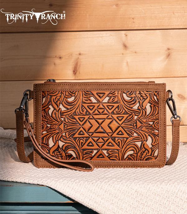 MONTANAWEST BAGS :: TRINITY RANCH BAGS :: Wholesale Montana West Aztec Tooled Clutch Bag