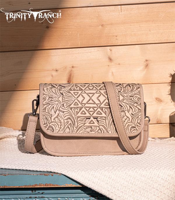 New Arrival :: Wholesale Floral Aztec Tooled Clutch Crossbody Bag