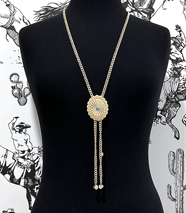 NECKLACES :: WESTERN TREND :: Wholesale Western Concho Long Necklace