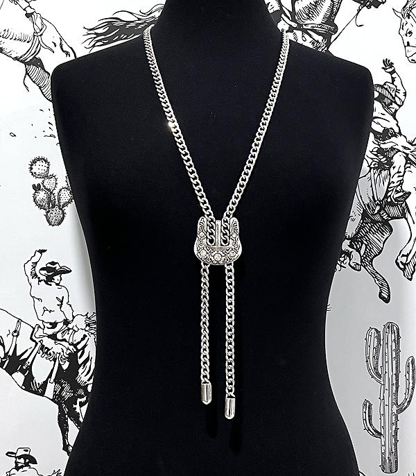 New Arrival :: Wholesale Western Belt Buckle Long Necklace