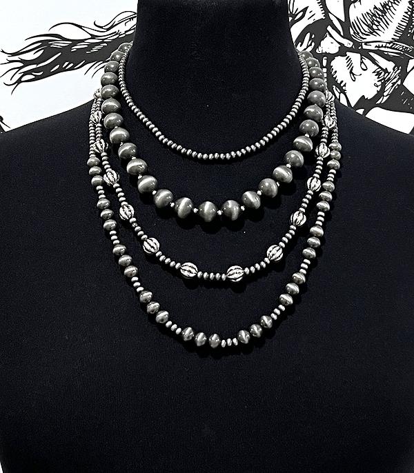 New Arrival :: Wholesale 4PC Set Navajo Pearl Layered Necklace