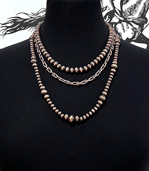 New Arrival :: Wholesale 3PC Set Navajo Pearl Layered Necklace