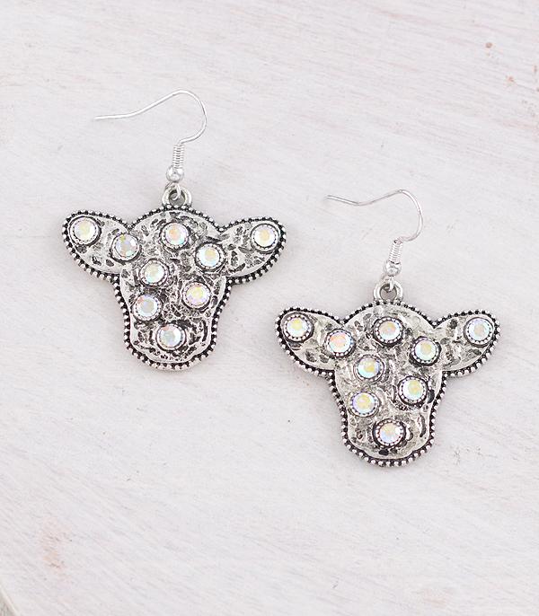 New Arrival :: Wholesale Western AB Stone Cow Earrings