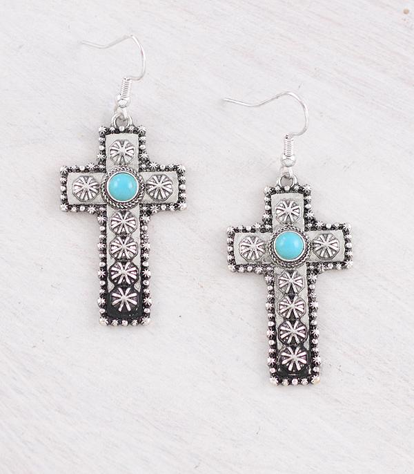 WHAT'S NEW :: Wholesale Western Turquoise Cross Concho Earrings