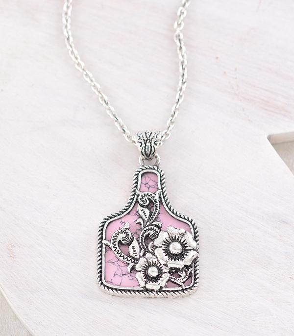 NECKLACES :: CHAIN WITH PENDANT :: Wholesale Western Cattle Tag Pendant Necklace