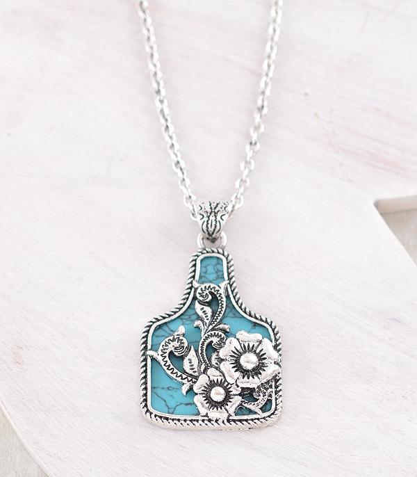 NECKLACES :: CHAIN WITH PENDANT :: Wholesale Western Cattle Tag Pendant Necklace