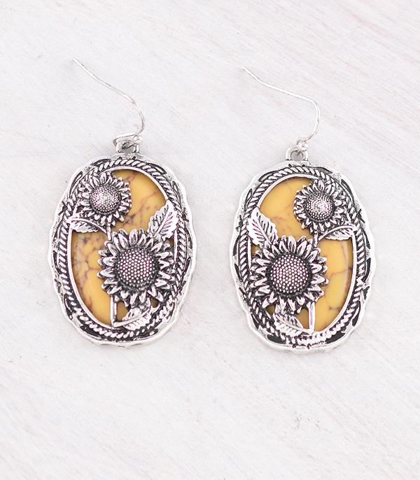 WHAT'S NEW :: Wholesale Western Sunflower Stone Earrings