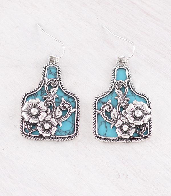 WHAT'S NEW :: Wholesale Western Turquoise Cattle Tag Earrings