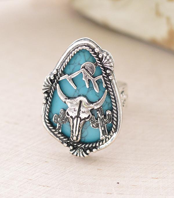 WHAT'S NEW :: Wholesale Western Cow Skull Stone Ring