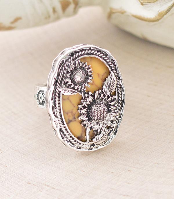 RINGS :: Wholesale Sunflower Stone Ring