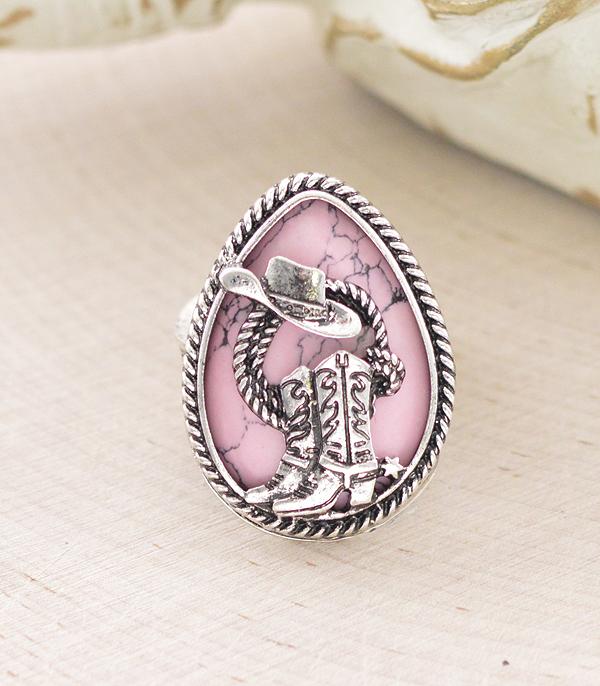 New Arrival :: Wholesale Cowgirl Boots Stone Ring