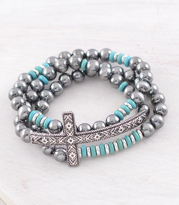 New Arrival :: Wholesale Western Aztec Cross Navajo Bracelet Set