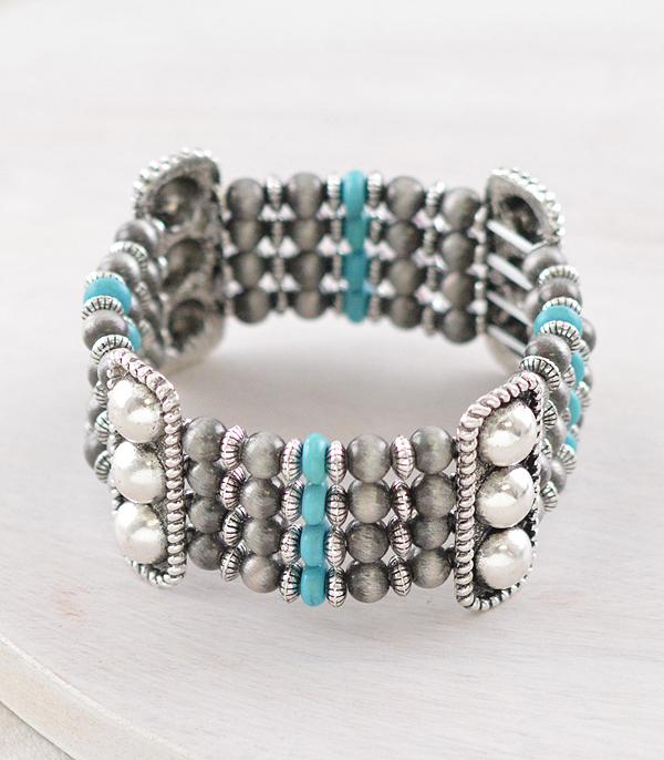 BRACELETS :: STRETCH :: Wholesale Western Navajo Pearl Bead Bracelet