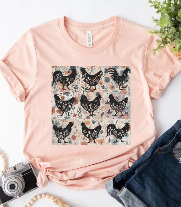 WHAT'S NEW :: Wholesale Bella Canvas Floral Chicken Tshirt