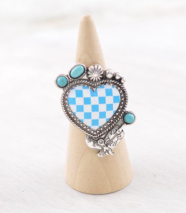 WHAT'S NEW :: Wholesale Western Checkered Heart Ring