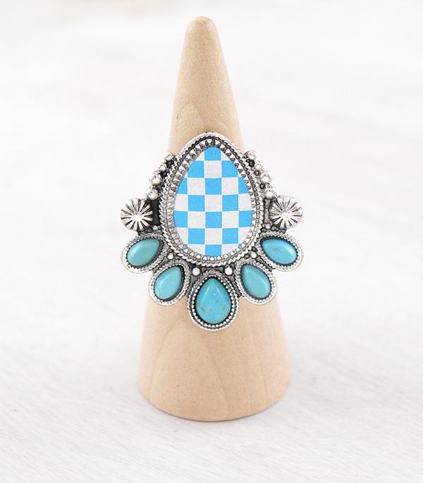 WHAT'S NEW :: Wholesale Western Turquoise Checkered Ring