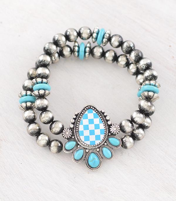 New Arrival :: Wholesale Checkered Turquoise Navajo Bracelet