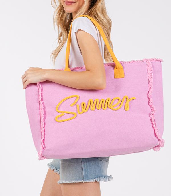 WHAT'S NEW :: Wholesale Summer Rope Letter Canvas Tote Bag