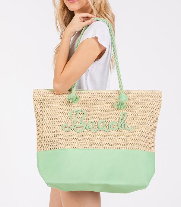 WHAT'S NEW :: Wholesale Rope Beach Letter Summer Tote Bag