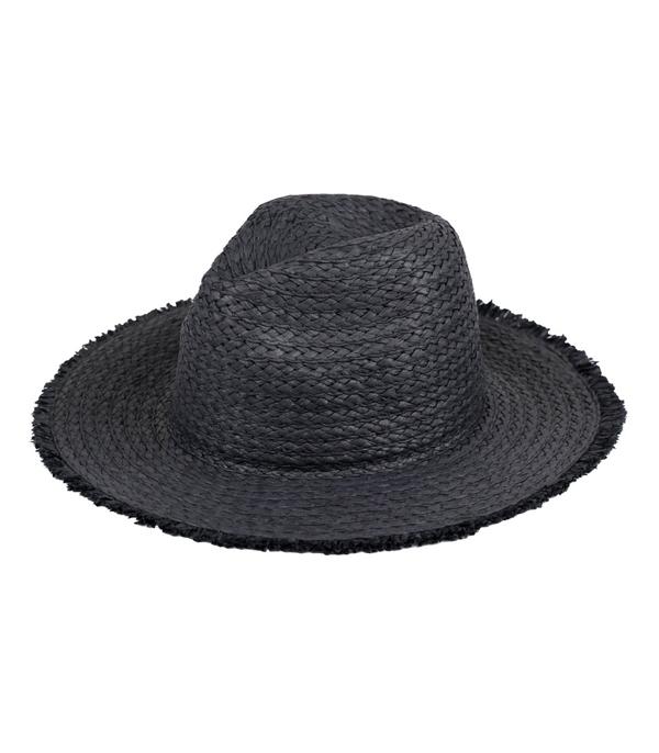 HATS I HAIR ACC :: RANCHER| STRAW HAT :: Wholesale Solid Color Frayed Straw Hat