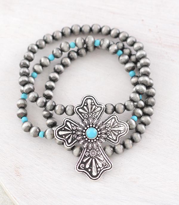 New Arrival :: Wholesale Western Cross Navajo Pearl Bracelet