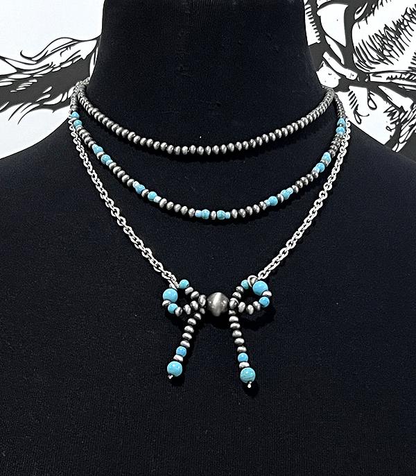 NECKLACES :: WESTERN TREND :: Wholesale Western Navajo Pearl Bow Necklace