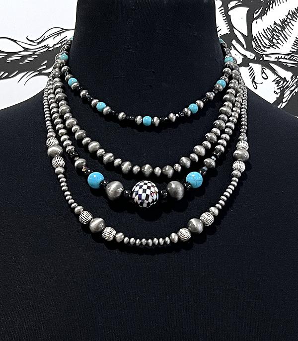 New Arrival :: Wholesale Western Navajo Pearl Layered Necklace