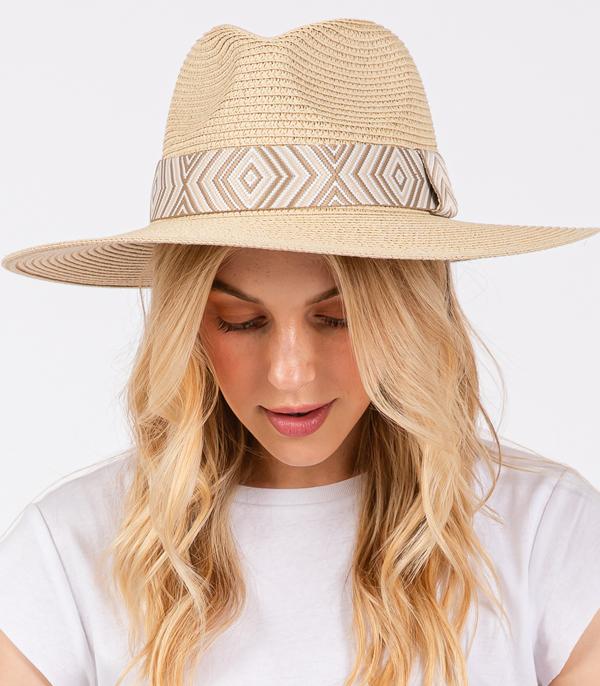 New Arrival :: Wholesale Aztec Pattern Band Straw Hat