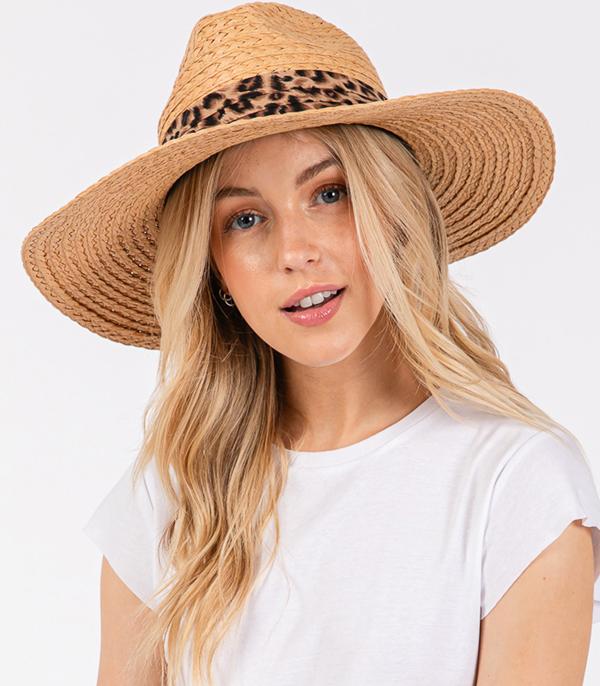 New Arrival :: Wholesale Leopard Band Straw Hat