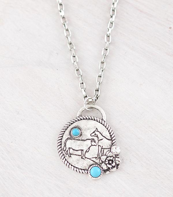 NECKLACES :: CHAIN WITH PENDANT :: Wholesale Horse and Cow Pendant Necklace