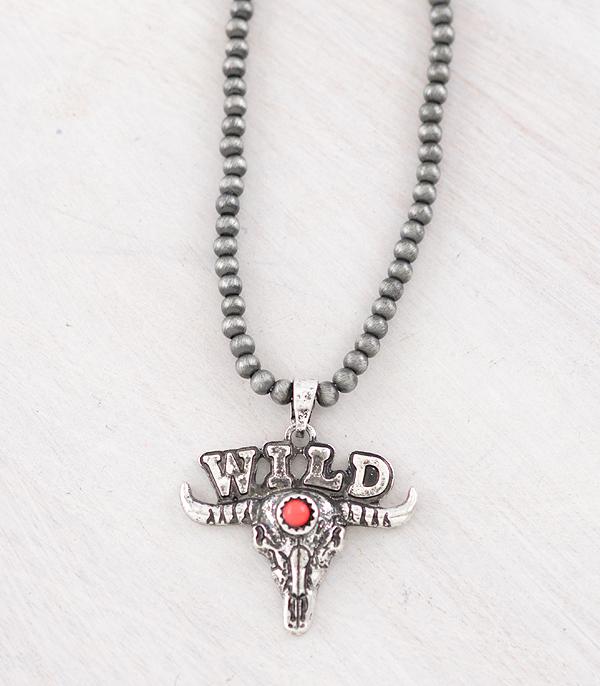 New Arrival :: Wholesale Western Wild Cow Skull Necklace