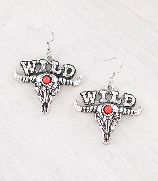 New Arrival :: Wholesale Western Wild Cow Skull Earrings